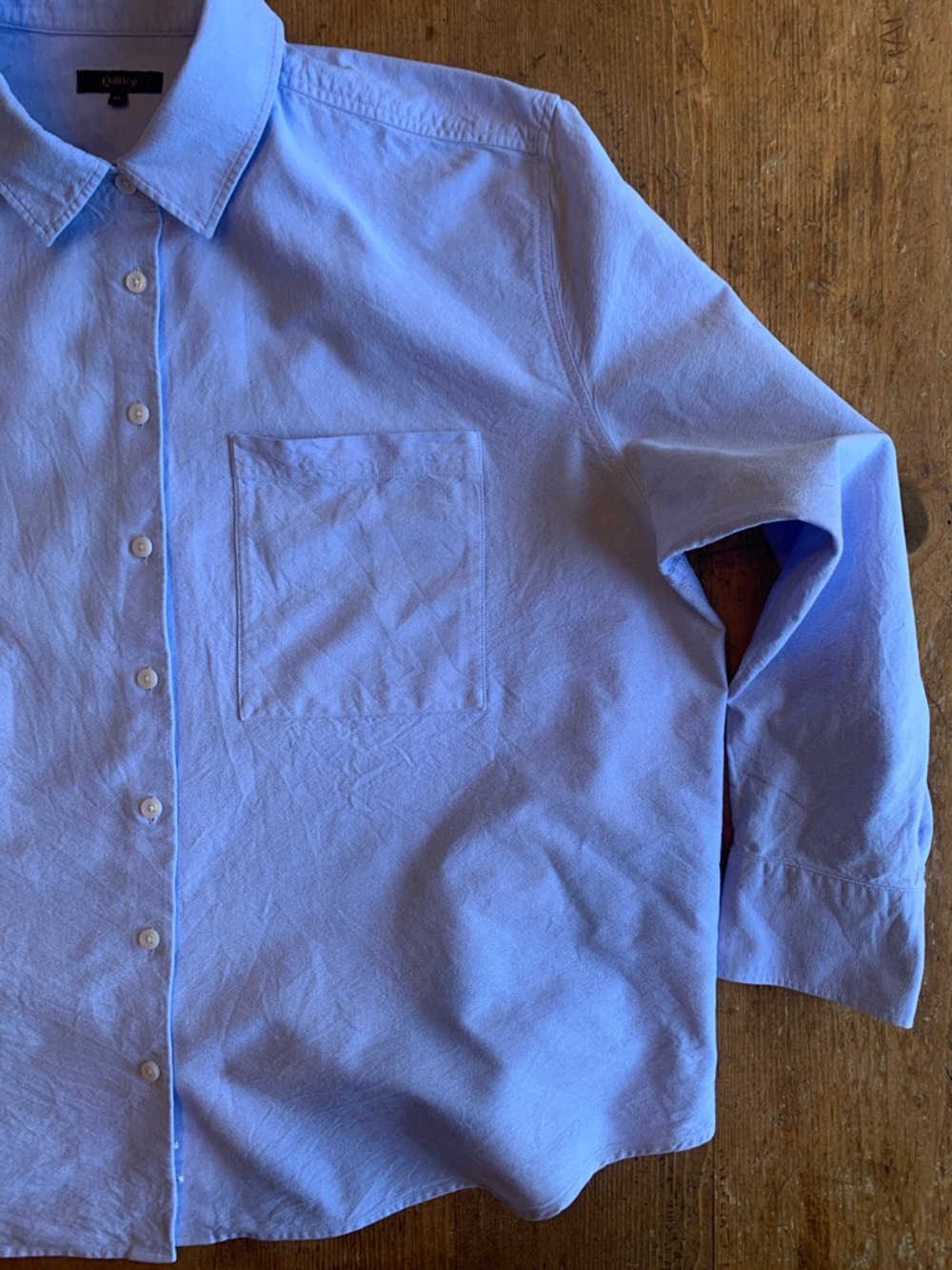 Quince Light Blue Womens Casual Button-Down Shirt - Picture 7 of 16